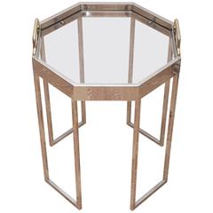 Mid-Century Chrome Octagon Occasional Table