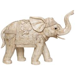 Large Inlaid Bone Elephant