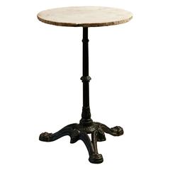 Iron Bistro Table with Raw Edge Honed Marble Top from France, circa 1900 10