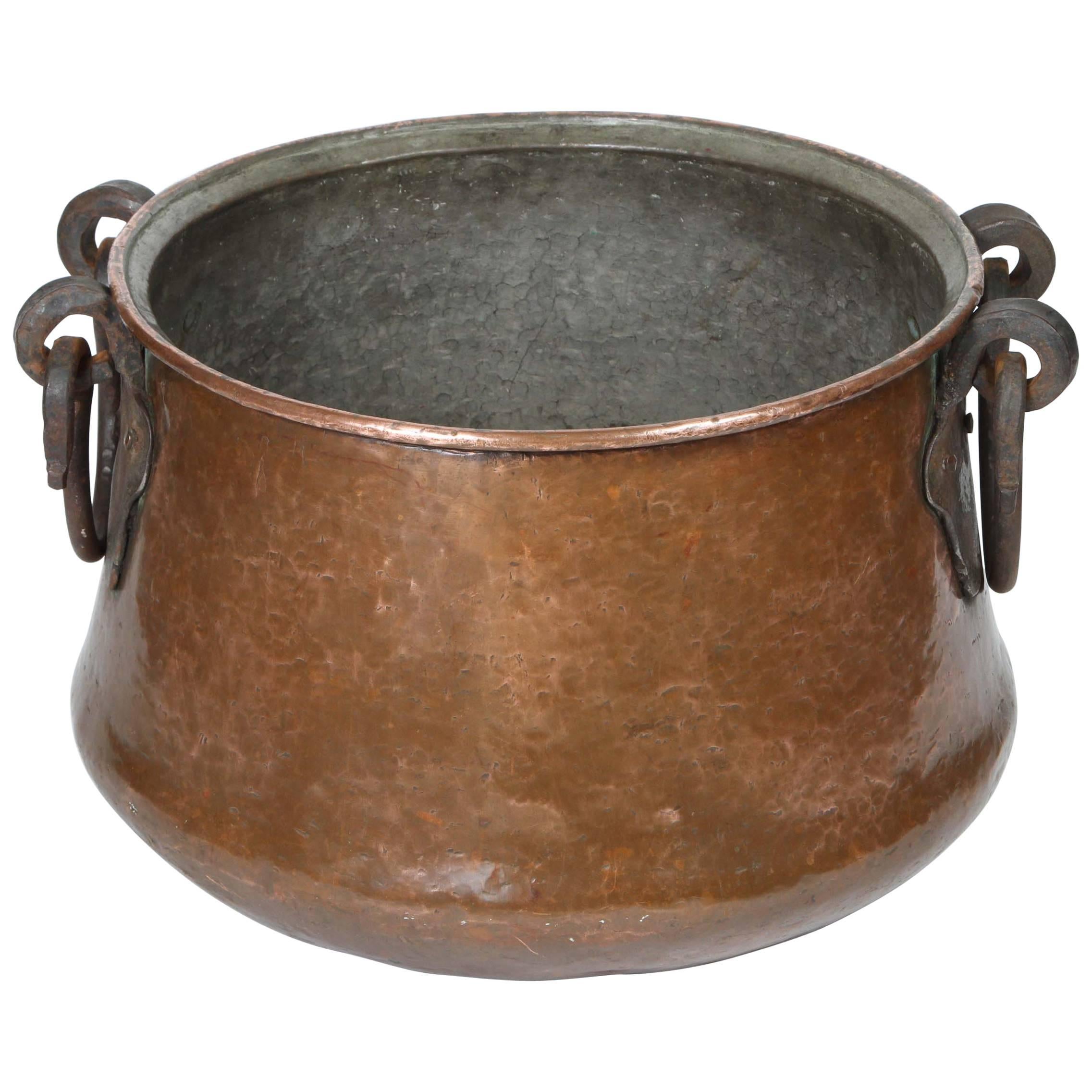 Vintage Hand-Forged Copper Cauldron