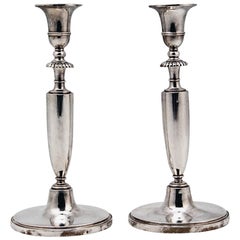 Pair of Candlesticks Silver 13 Lot Empire Austria Early Biedermeier Vienna 1813