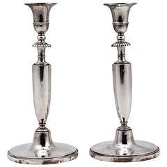 Pair of Candlesticks Silver 13 Lot Empire Austria Early Biedermeier Vienna 1813 1