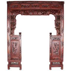 Antique Chinese Pierce-Carved Architectural Door Frame