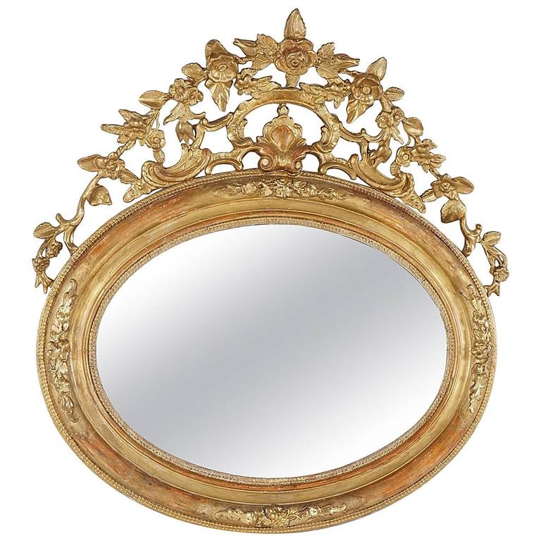 Victorian Oval Gilded Rococo Revival Mirror For Sale at 1stdibs
