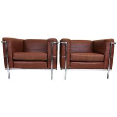 Pair of 20th Century Lounge Chairs by Jack Cartwright in Le Corbusier Style