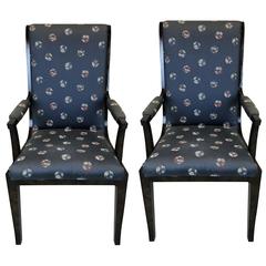 20th Century Amboyna Wood Dining Chairs by William Doezema for Mastercraft, Pair