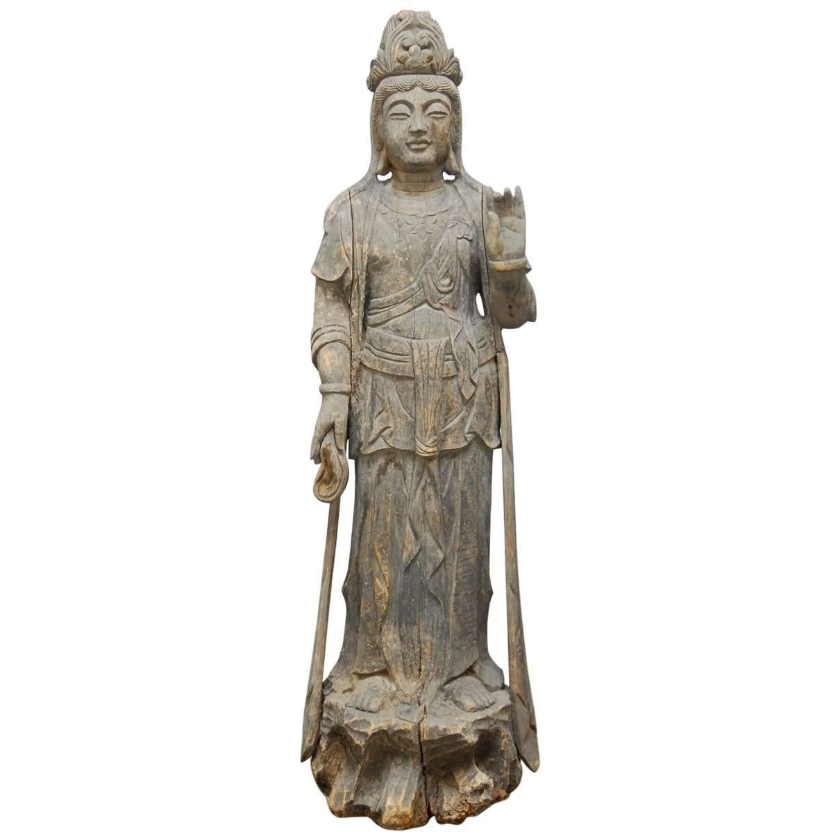 Buddhist Carved Guan Yin Bodhisattva Statue