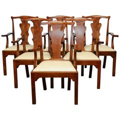 Set of Six George III Walnut Dining Chairs