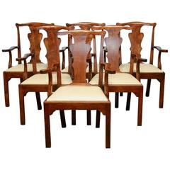 Set of Six George III Walnut Dining Chairs 8