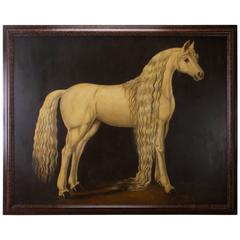 William Skilling Oil Painting on Canvas of an Andalusian Horse