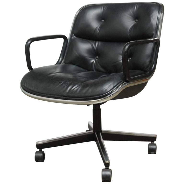 MidCentury Knoll Leather Executive Armchair at 1stdibs