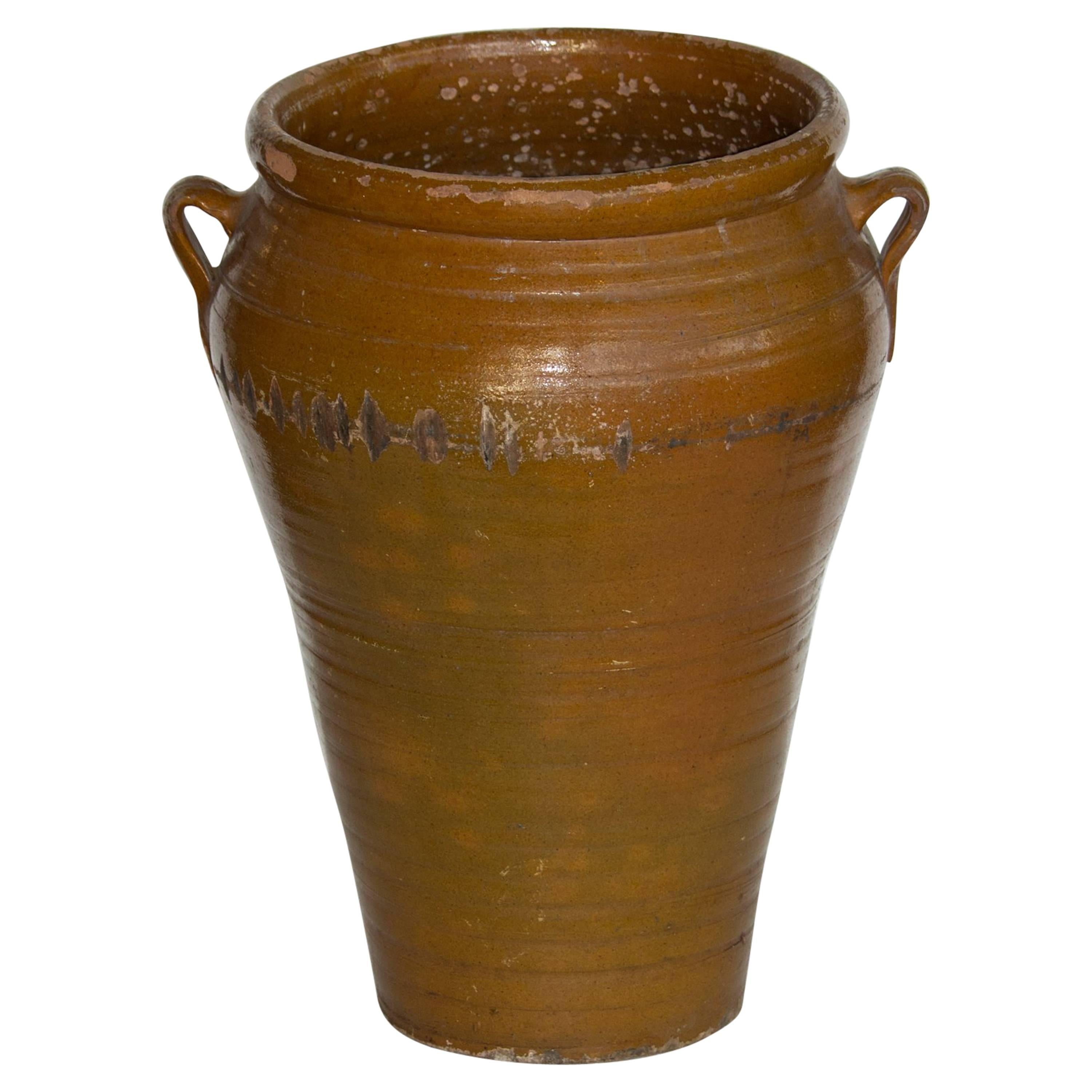 19th Century Catalan Olive Pot