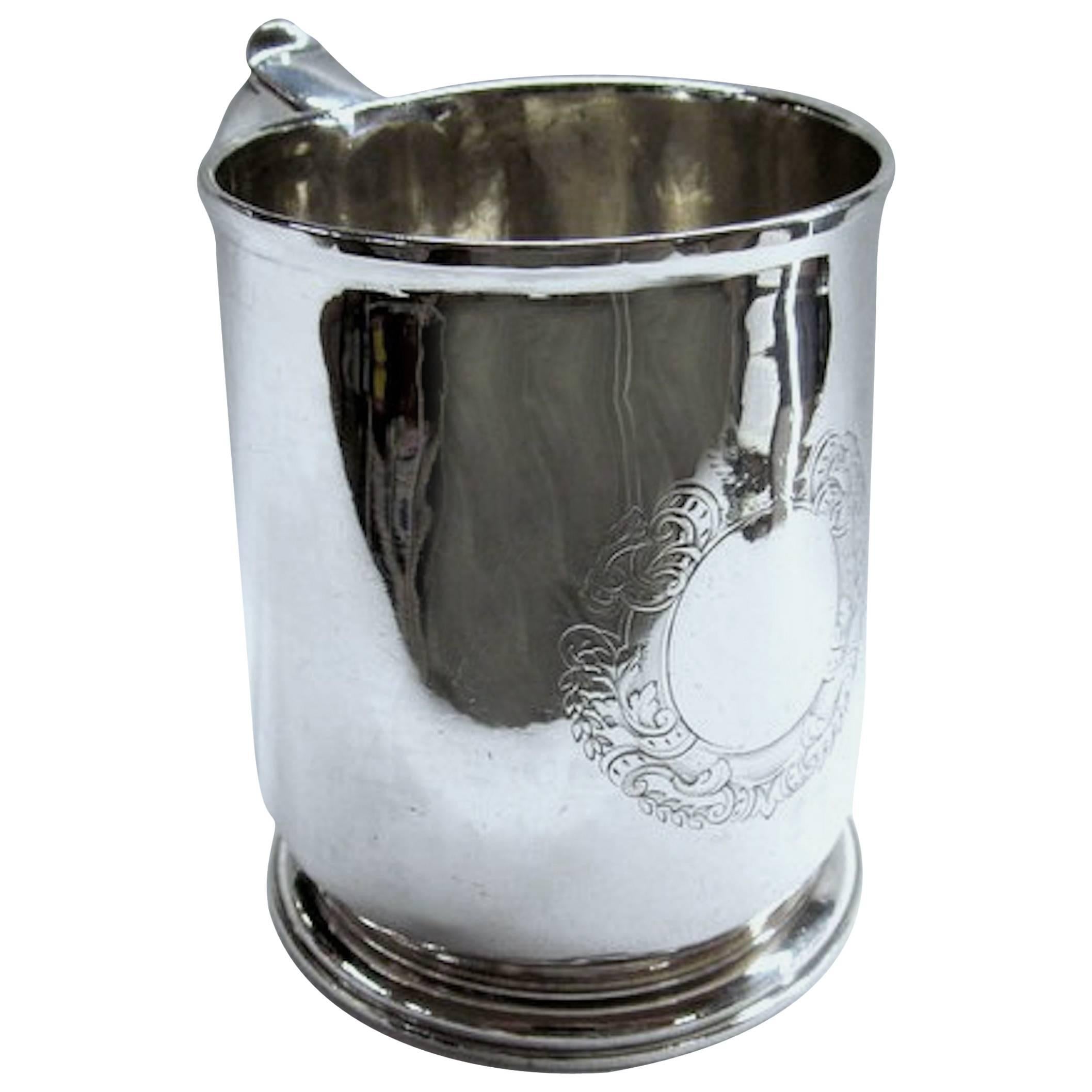 Früher silberner Tankard, George I., London 1718/19, Brittania Standard, William Flemin im Angebot