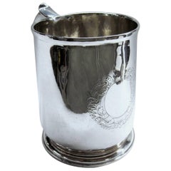 Früher silberner Tankard, George I., London 1718/19, Brittania Standard, William Flemin