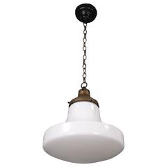 1930s Large Simple Glass Pendant