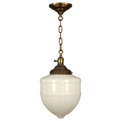 1930s Pendant with Original Glass Globe