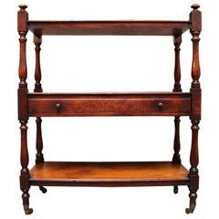 Small Scale English Mahogany Three-Tiered Trolley