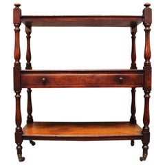 Small Scale English Mahogany Three-Tiered Trolley 