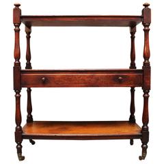Small Scale English Mahogany Three-Tiered Trolley