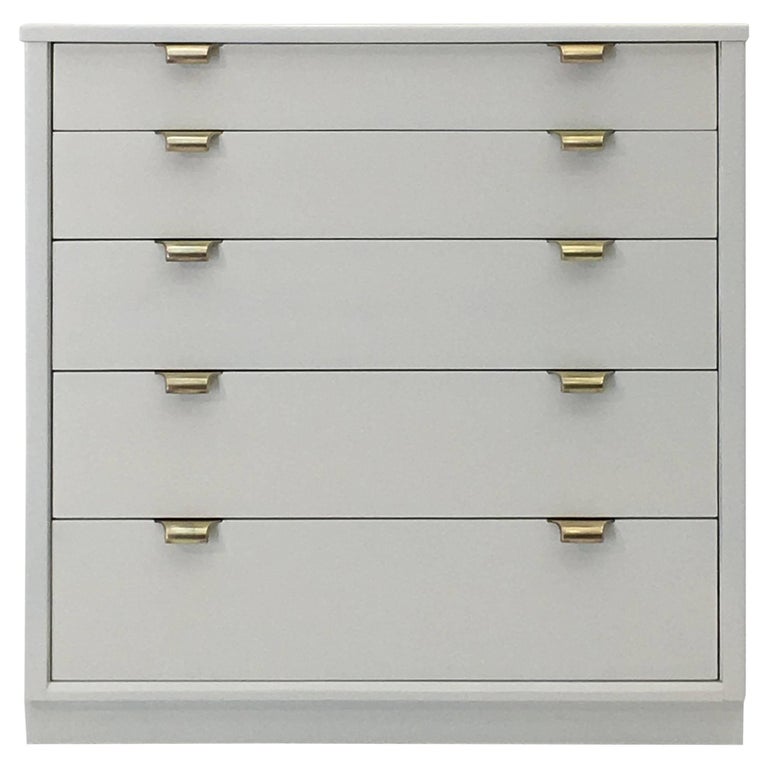 OffWhite Linen Lacquered Chest by Edward Wormley For Sale at 1stDibs