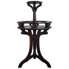 Tiger Oak Art Nouveau Drinks Table or Dry Bar with Pedestal on Top, circa 1900 1
