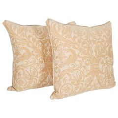 A Pair of Fortuny Fabric Cushions in the Campanelle Pattern 12