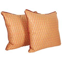 A Pair of Fortuny Fabric Cushions in the Puimette Pattern 4