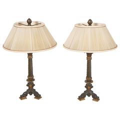 Pair of Charles X Style Patinated Bronze Candelabra 4