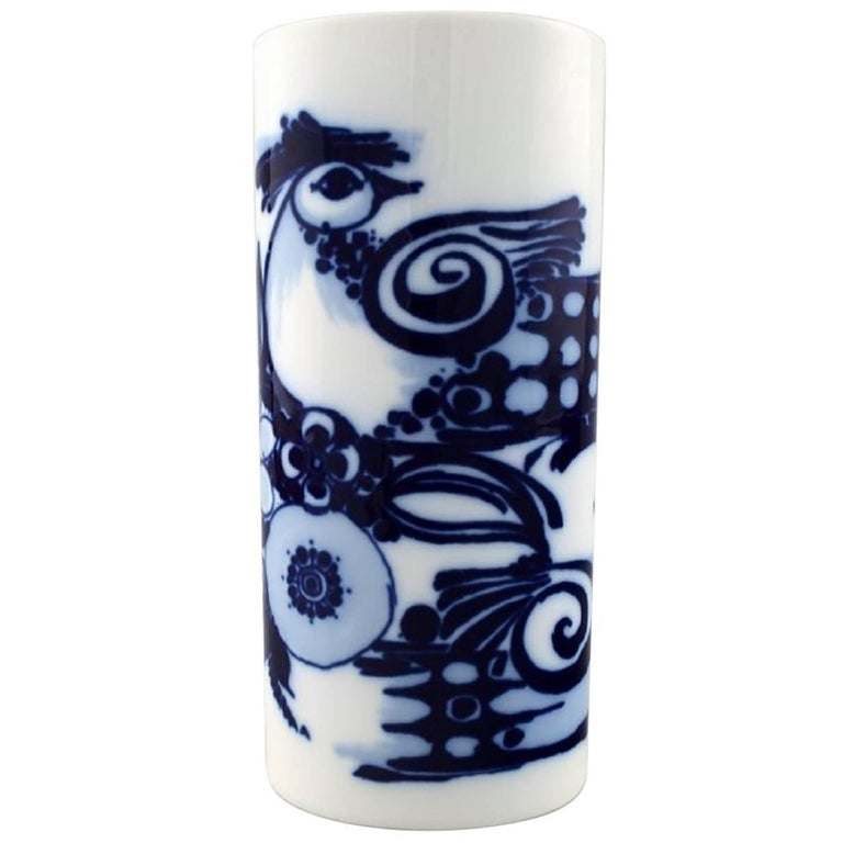 Rosenthal Studio Line, Bjorn Wiinblad Porcelain Vase, Decorated in Blue For  Sale at 1stDibs
