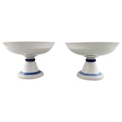 Two Pieces, Blue Fan Royal Copenhagen Porcelain Dinnerware
