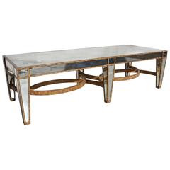 Hollywood Regency Coffee Table in Antiqued Mirror 8