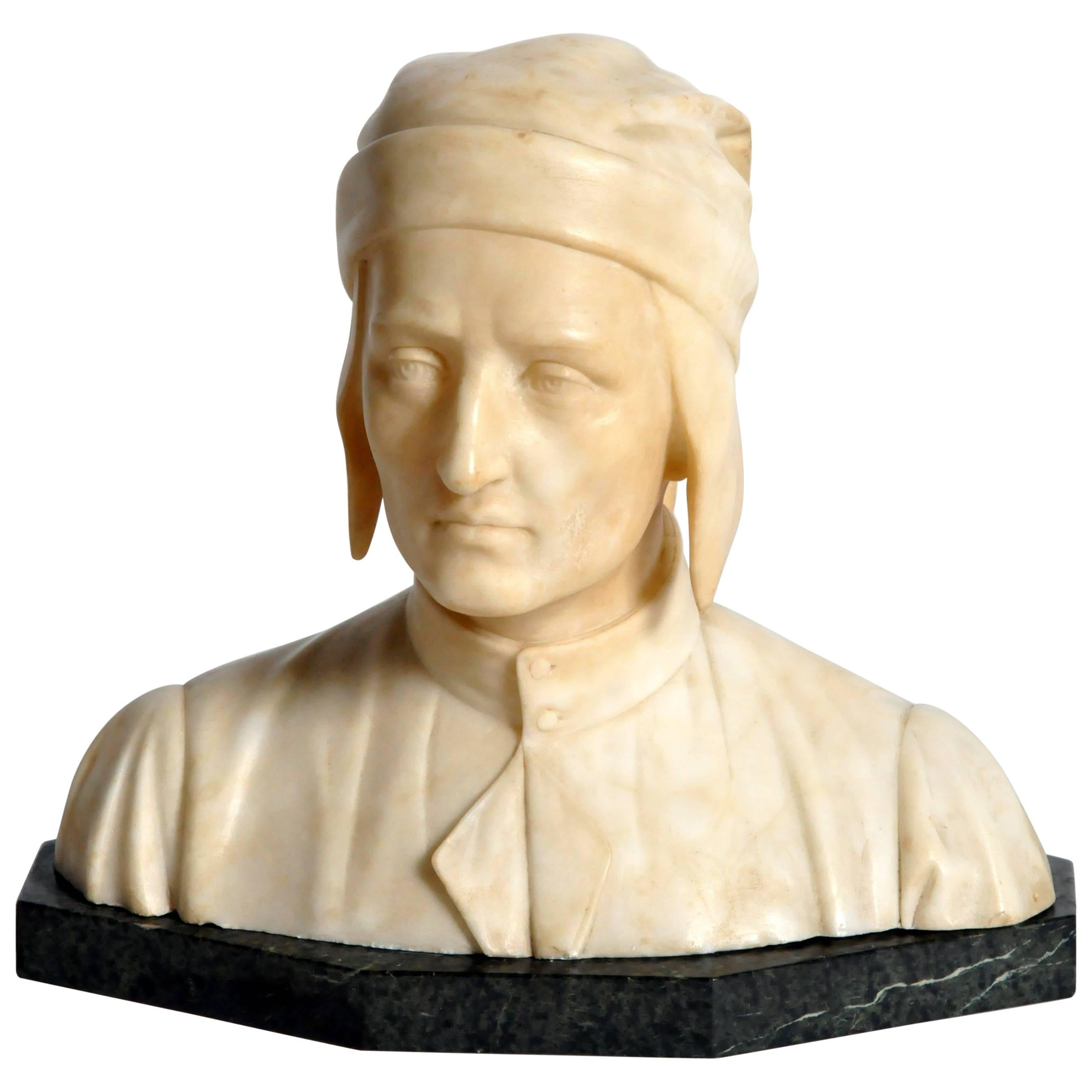 French Marble Bust of Dante Alighieri