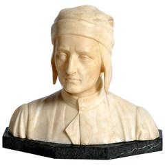 Antique French Marble Bust of Dante Alighieri