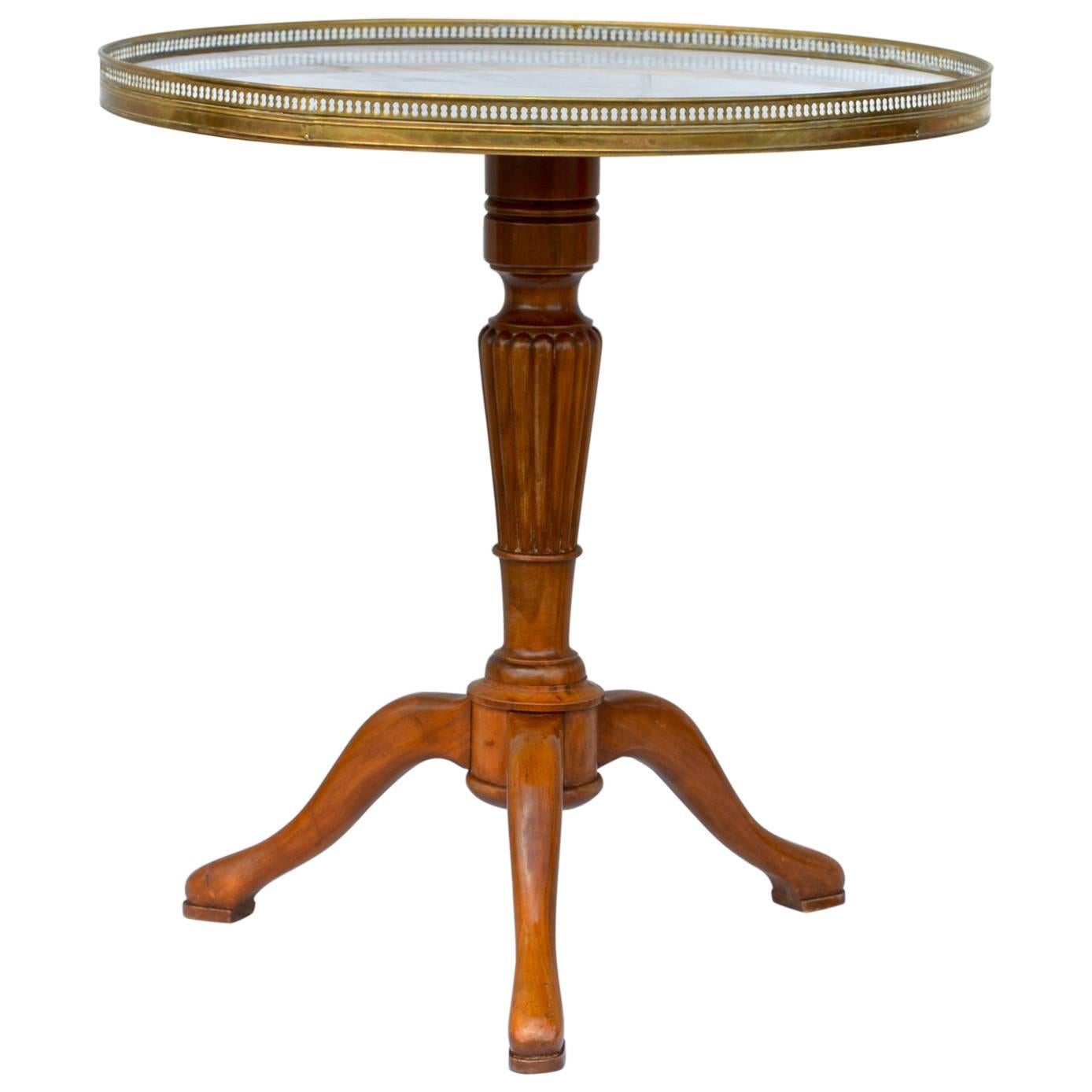 French Gueridon Table with Carrara Marble Top