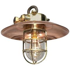 20th Century Brass and Copper Explosion Proof Pendant, Glass Dome, Edison Bulb 7