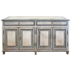Early 18th Century Tuscan Painted Credenza with Two Drawers and Two Doors