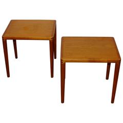 Pair of Two Bramin Teak Side Tables by H. W. Klein