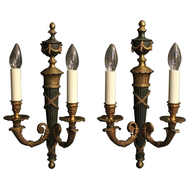 French Pair of Empire Antique Wall Lights at 1stdibs