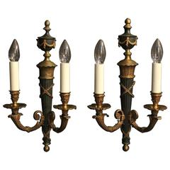 French Pair of Empire Antique Wall Lights