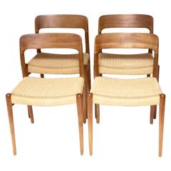 Set of Four Niels O. Møller Dining Chairs, Model 75