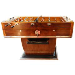 1920s Walnut and Aluminum Foosball Table