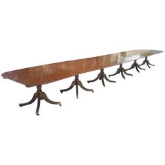 Huge 19th Century Six Pillar Georgian Pre Regency Antique Mahogany Dining Table 9