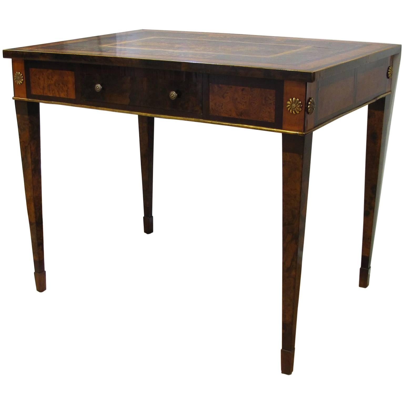 Italian Late 18th Century Louis XVI Desk in Palisander, Walnut and Olive Wood