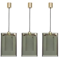 Splendid Max Ingrand Set of Three Mod. 2211 Ceiling Lamps for Fontana Arte