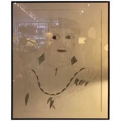 Ink Portrait by Outsider Artist Lee Godie 8