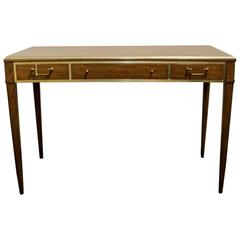 Very Chic Mid-Century Mahogany and Brass Inlayed Writing Table 4