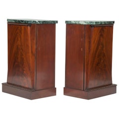 Pair of American Empire Mahogany Veneer Side Cabinets