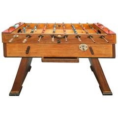 Vintage Stunning Wood Football Table Signed Libertas