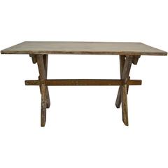 Pine and Oak Trestle Table