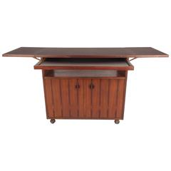 Mid-Century Modern Walnut and Rosewood Bar Cart 11